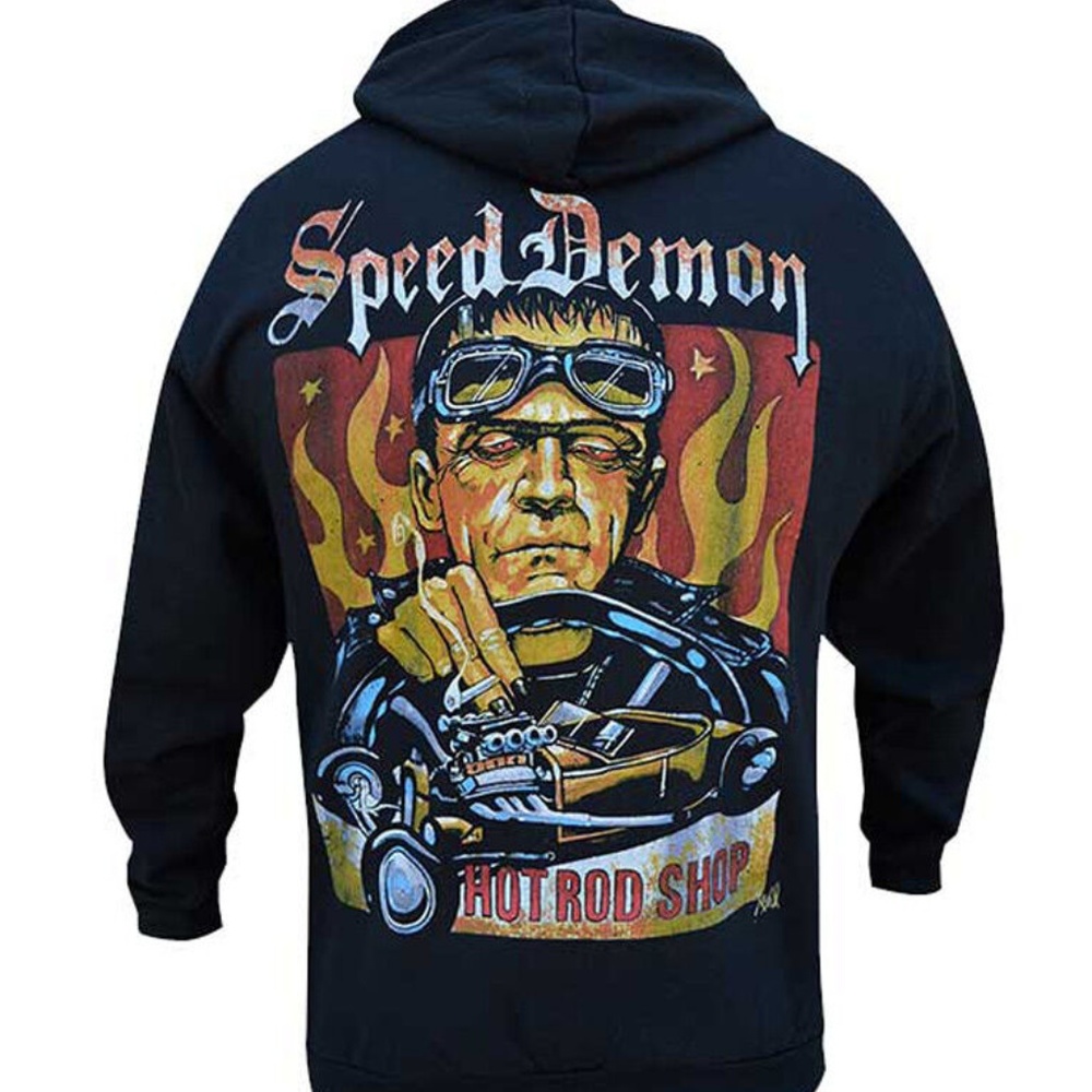 Men's Rockabilly Speed Demon Frankenstein Hoodie S-M-L-XL-2XL NWT
